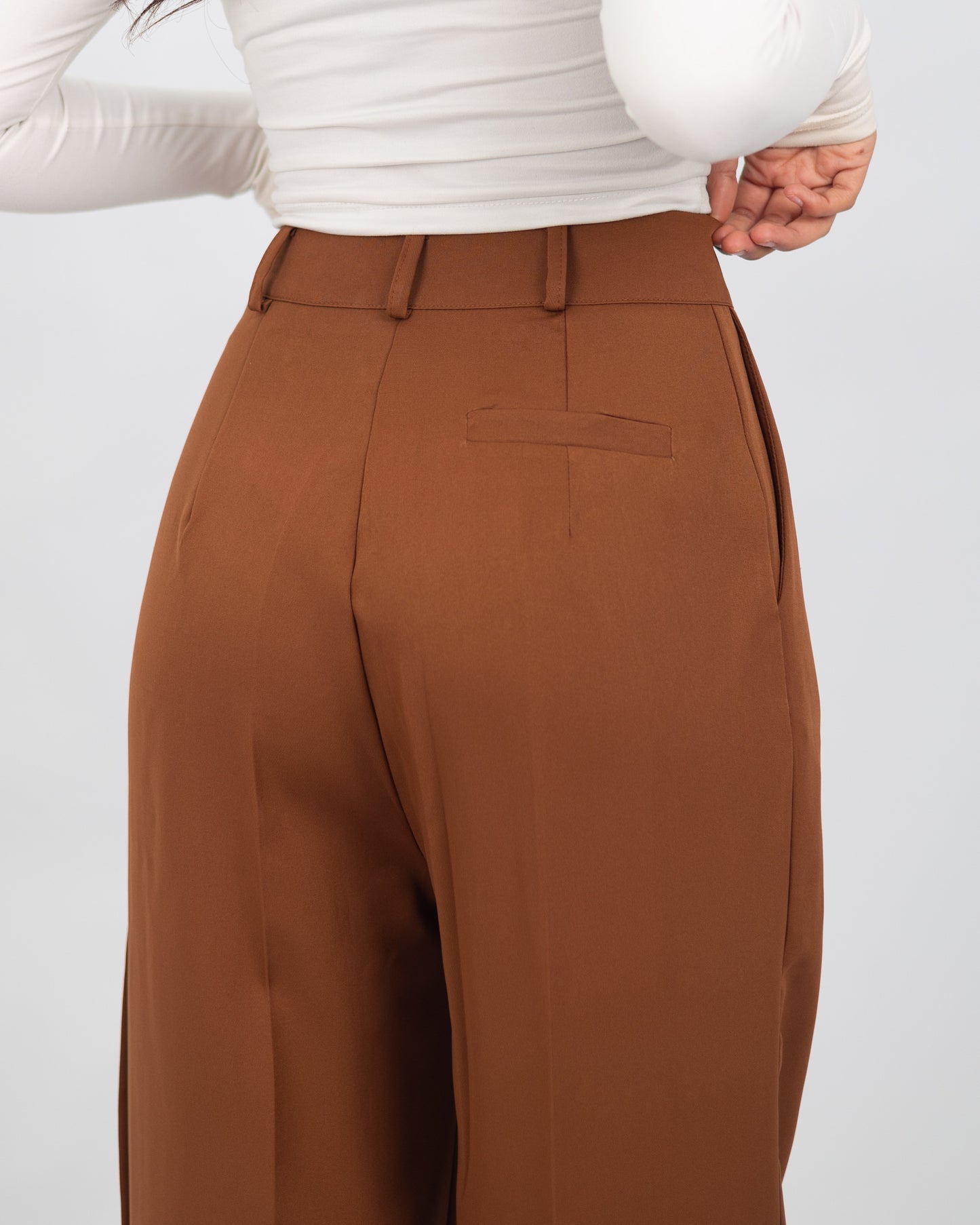 Pantalon Tailleur Marron