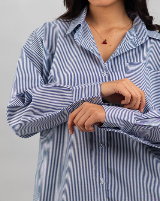 Chemise rayée bleu