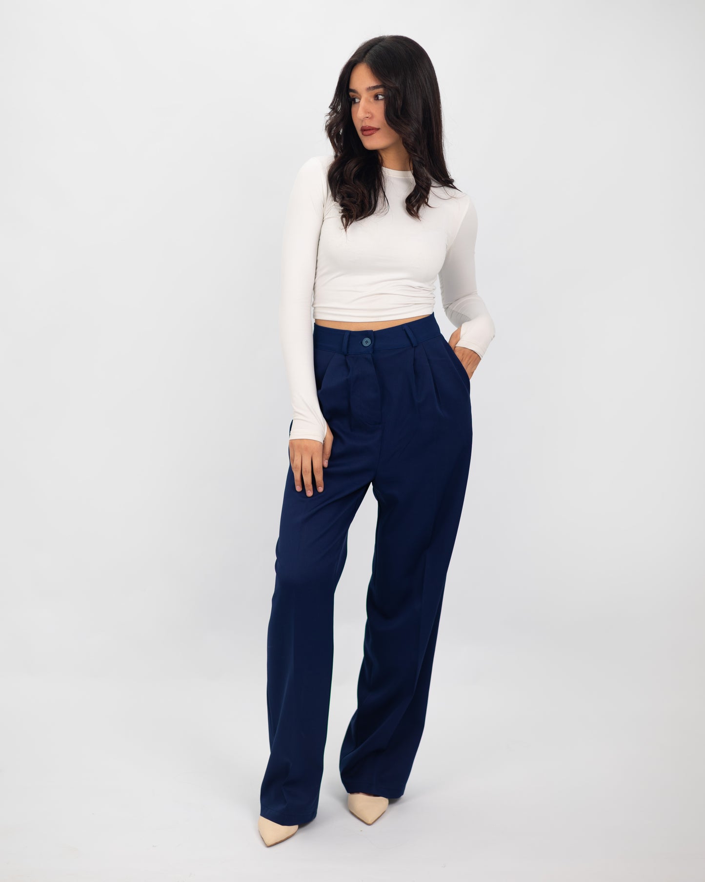 Pantalon Tailleur Bleu