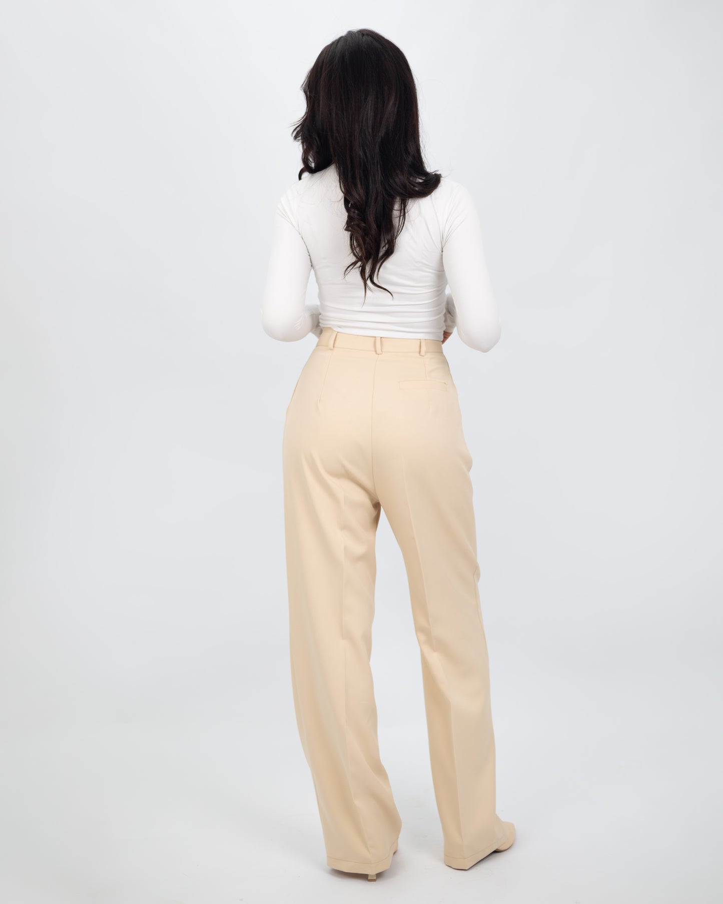 Pantalon Tailleur Beige