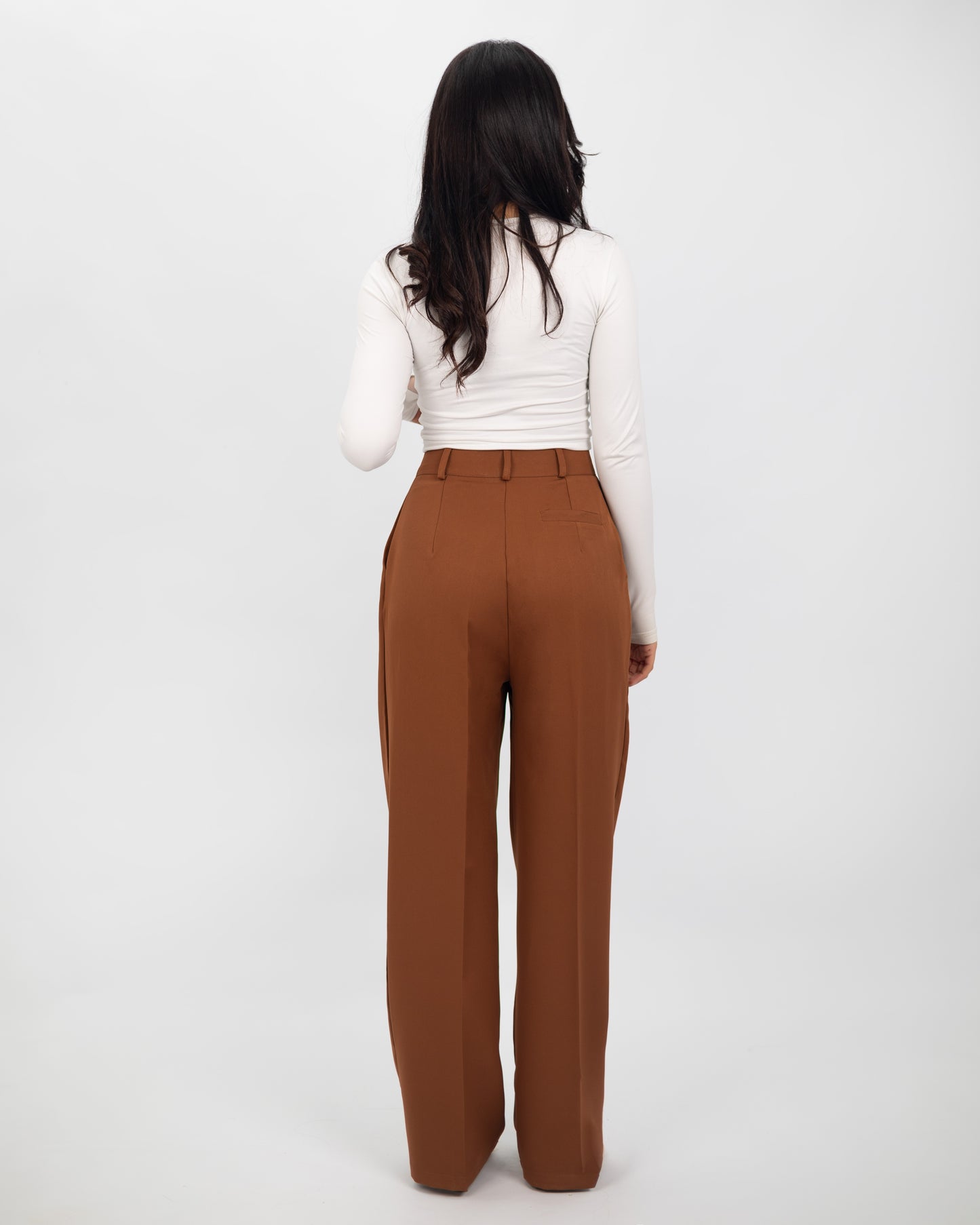 Pantalon Tailleur Marron