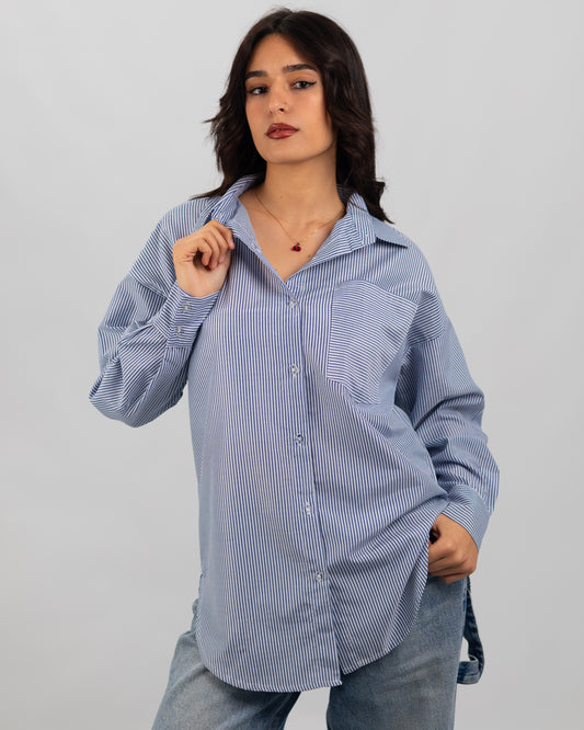 Chemise rayée bleu