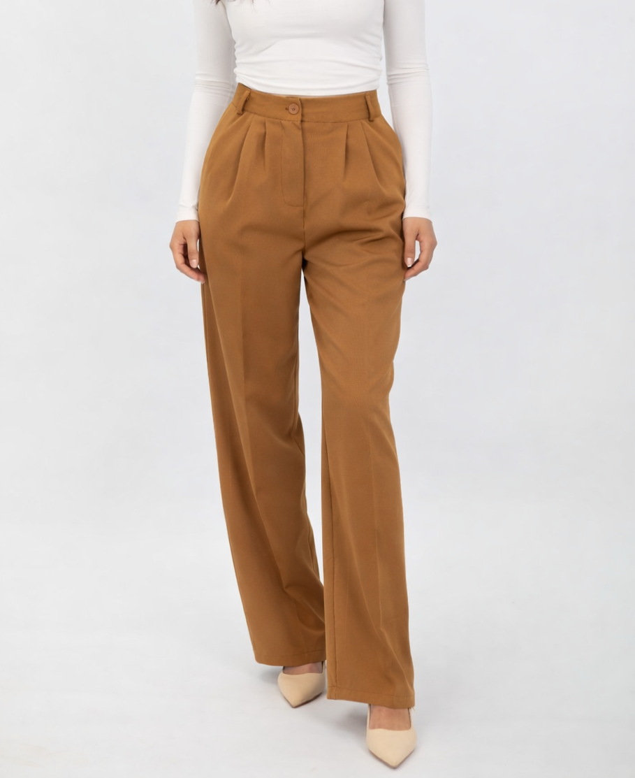 Pantalon Tailleur Camel