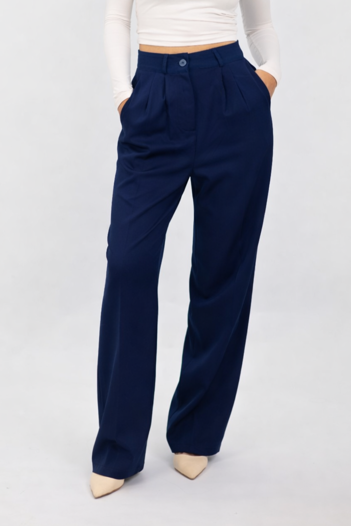 Pantalon Tailleur Bleu